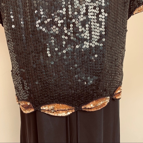 VINTAGE STENAY SEQUIN SIZE LARGE IN GOLD AND BLACK - Picture 6 of 8